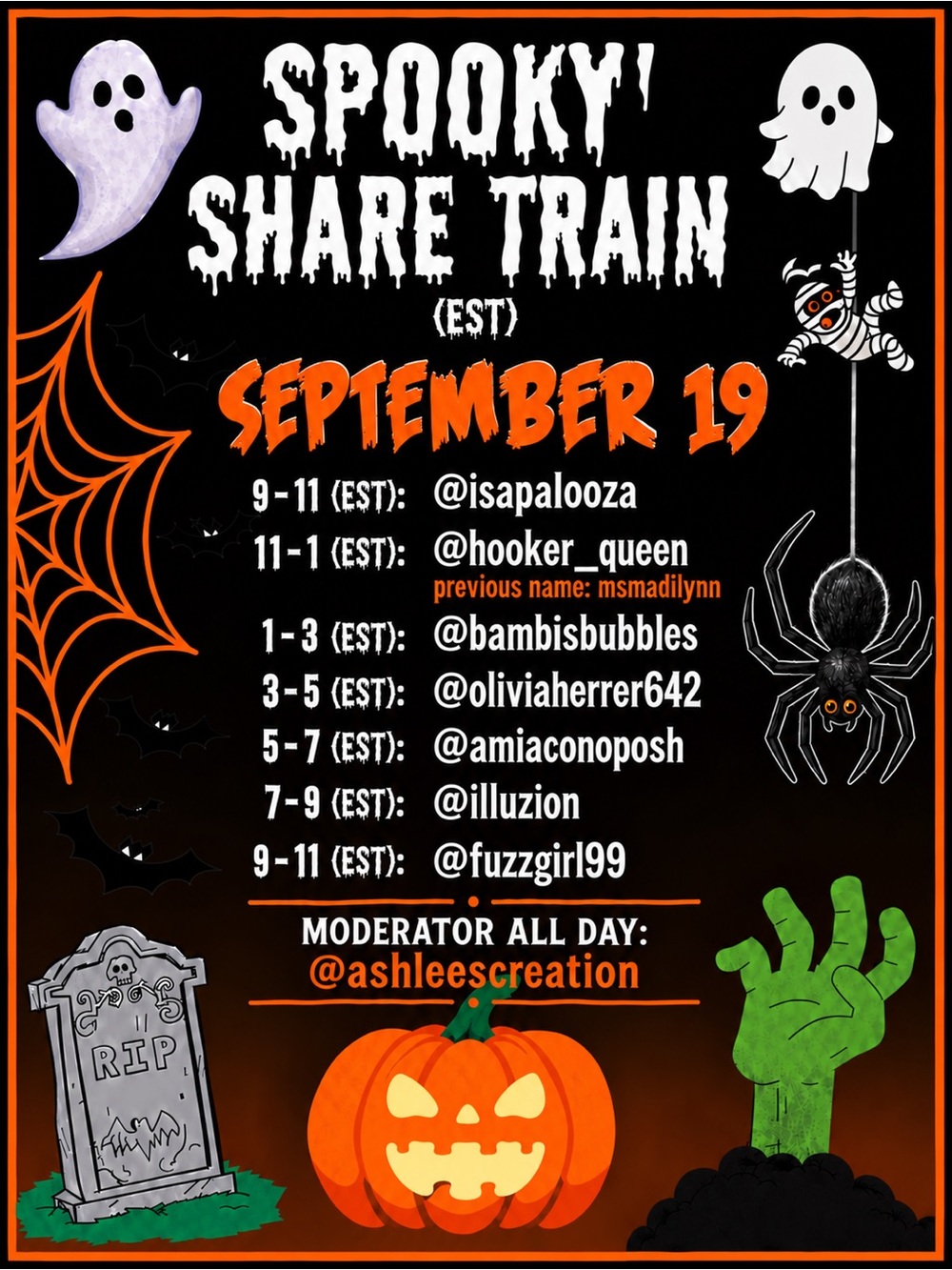 👻 SPOOKY SHARE TRAIN - SEPTEMBER 19! 🎃